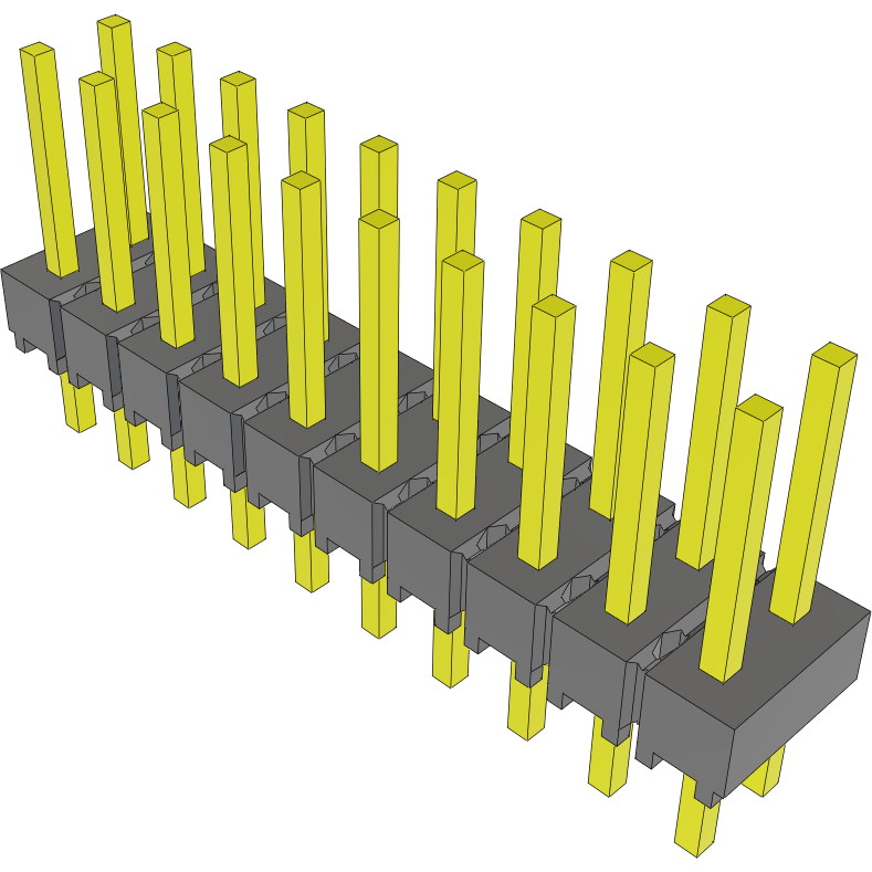 Samtec-HMTSW-110-24-T-D-266 Connector Headers and PCB Receptacles Conn Unshrouded Header HDR 20 POS 2.54mm Solder ST Top Entry Thru-Hole Bulk