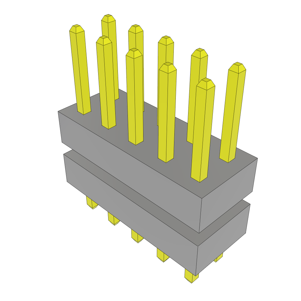 Samtec-TW-05-09-L-D-190-080 Steckverbinderleisten und Leiterplattenbuchsen Conn Board Stacker HDR 10 POS 2mm Solder ST Top Entry Thru-Hole Bulk