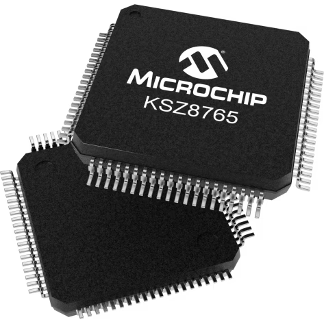 Microchip Technology-KSZ8765CLXIC Interruttori Ethernet Ethernet Switch 5-Port 100Mbps 80-Pin LQFP Tray