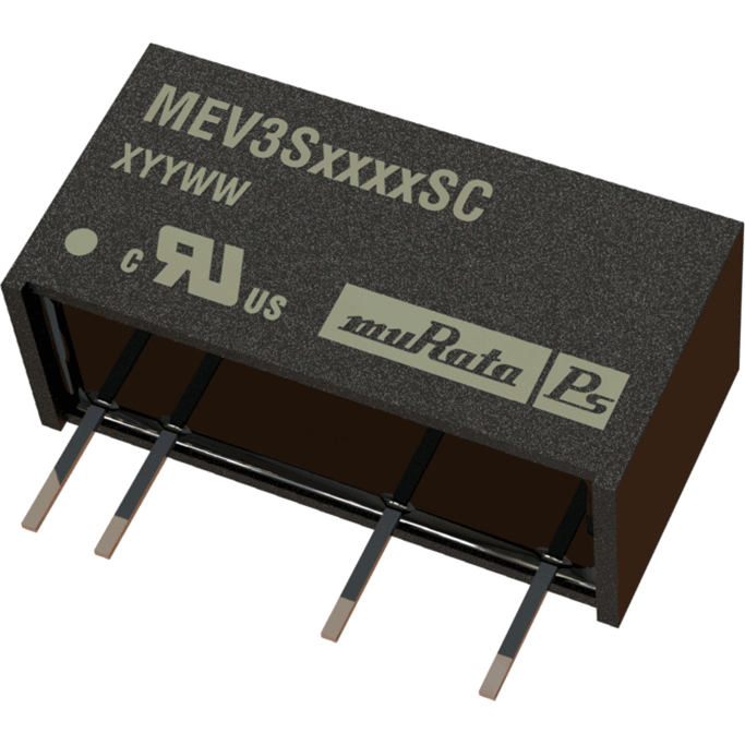 Murata Power Solutions-MEV3S1215SC DC/DC-Wandler und Spannungsreglermodul Module DC-DC 12VIN 1-OUT 15V 0.2A 3W 4-Pin SIP Tube