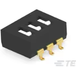 Switch DIP OFF ON SPST 3 Flush Slide 0.1A 24VDC Gull Wing 2.54mm SMD T/R