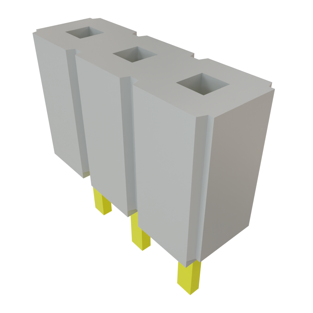 Samtec-SLW-103-01-T-S Steckverbinderleisten und Leiterplattenbuchsen Conn Socket Strip SKT 3 POS 2.54mm Solder ST Top Entry Thru-Hole Bulk