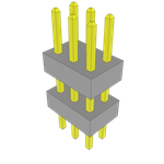 Conn Board Stacker HDR 6 POS 2mm Solder ST Top Entry Thru-Hole Bulk