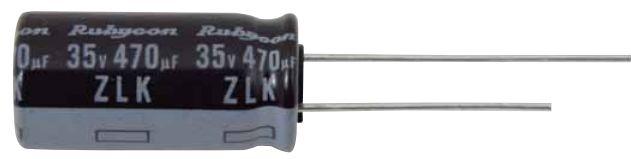 Rubycon-35ZLK220M10X12.5 Condensateurs en aluminium Cap Aluminum Lytic 220uF 35V 20% (10 X 12.5mm) Radial 5mm 2.19A 4000h 105°C Bulk