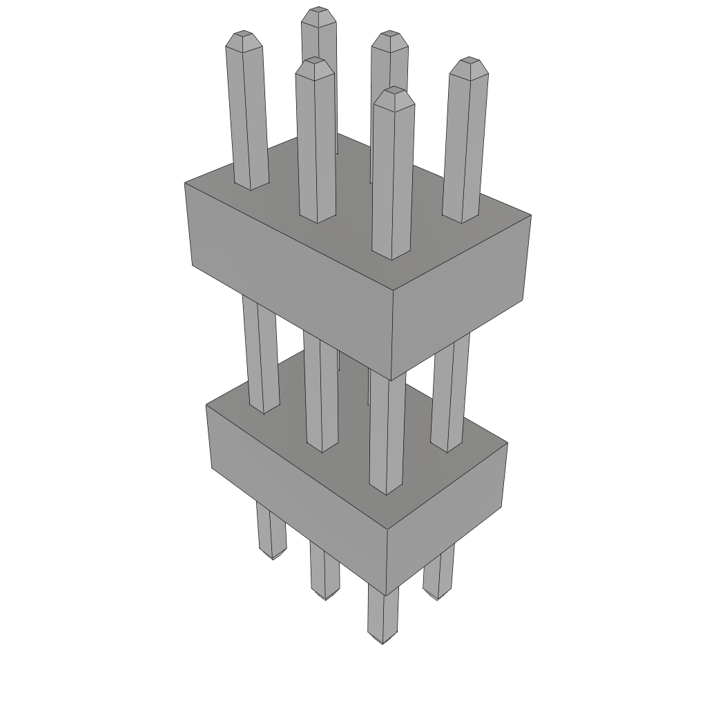 Samtec-TW-03-04-T-D-310-120 Piastre connettori e prese PCB Conn Board Stacker HDR 6 POS 2mm Solder ST Top Entry Thru-Hole Bulk