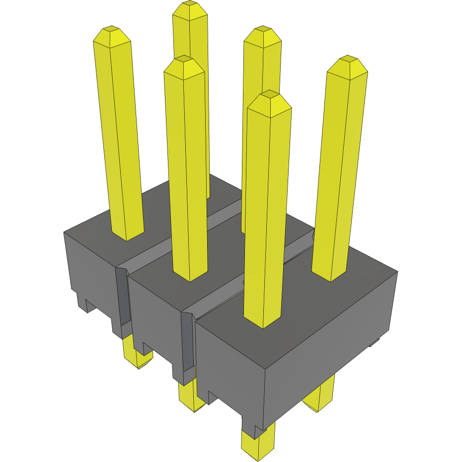 Samtec-TSW-103-07-SS-D Steckverbinderleisten und Leiterplattenbuchsen Conn Unshrouded Header HDR 6 POS 2.54mm Solder ST Top Entry Thru-Hole Bulk