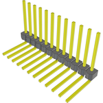 Conn Unshrouded Header HDR 12 POS 2.54mm Solder RA Side Entry Thru-Hole Bulk