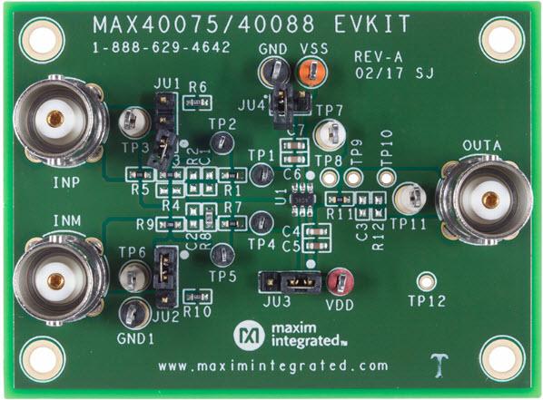 Analog Devices-MAX40088EVKIT# Integrierte Verstärkerschaltung, Entwicklungsplatinen und -kits MAX40088 Evaluation Kit