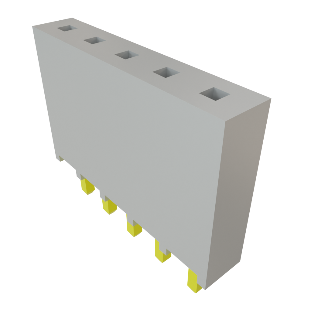 Samtec-SSQ-105-01-G-S Cabezales del conector y receptáculos PCB Conn Socket Strip SKT 5 POS 2.54mm Solder ST Top Entry Thru-Hole Bulk