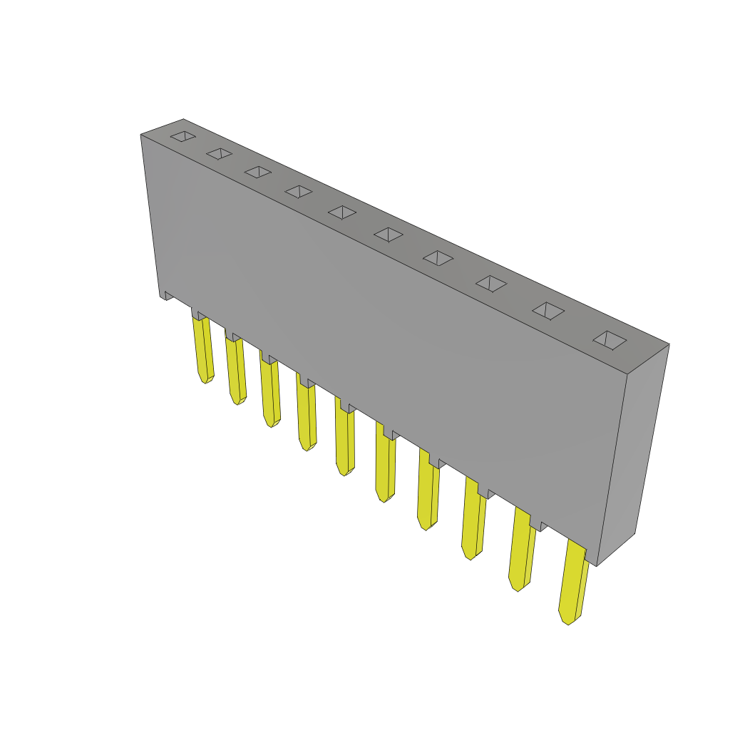 Samtec-SSW-110-02-F-S Connector Headers and PCB Receptacles Conn Socket Strip SKT 10 POS 2.54mm Solder ST Top Entry Thru-Hole Bulk