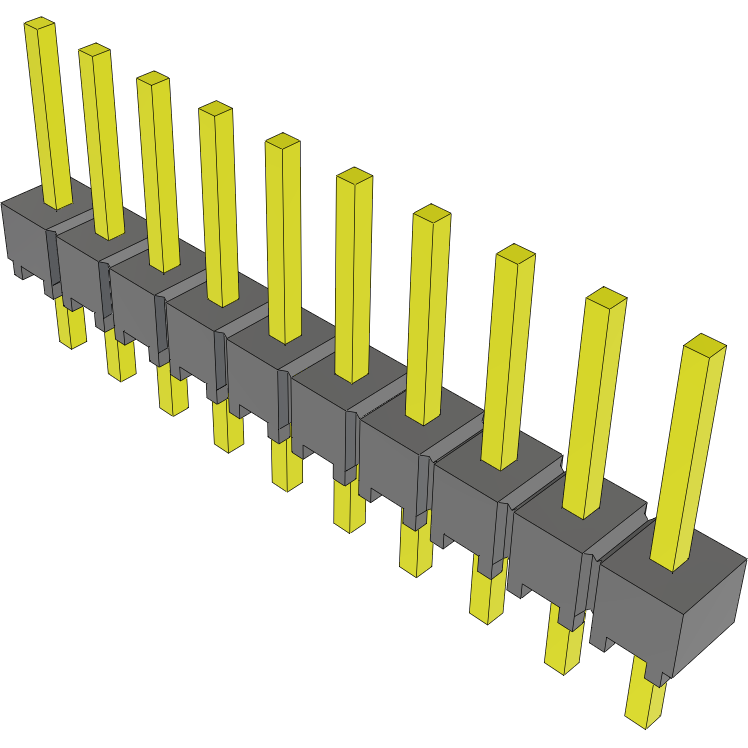 Samtec-MTSW-110-23-S-S-237 Embases de raccordement et réceptacles PCB Conn Unshrouded Header HDR 10 POS 2.54mm Solder ST Top Entry Thru-Hole Bulk