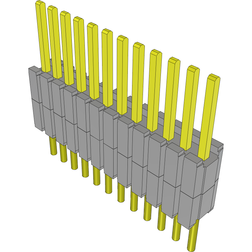 Samtec-DWM-12-53-G-S-200 Connector Headers and PCB Receptacles Conn Board Stacker HDR 12 POS 1.27mm Solder ST Thru-Hole Tube