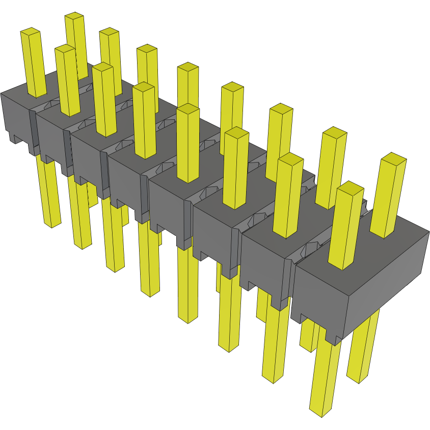 Samtec-HMTSW-108-07-G-D-125 Steckverbinderleisten und Leiterplattenbuchsen Conn Unshrouded Header HDR 16 POS 2.54mm Solder ST Top Entry Thru-Hole Bulk