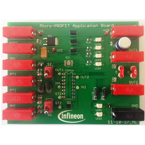 Infineon Technologies AG-DEMOBOARDITS42K5DTOBO1 Energiemanagement, Entwicklungsplatinen und -kits Dual Channel High-Side PMOS Power Switch Demo Board
