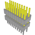 Conn Board Stacker HDR 20 POS 1.27mm Solder ST Thru-Hole Tube