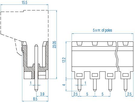 Altech Corporation-PV02-5,00 Piastre connettori e prese PCB Conn Shrouded Header HDR 2 POS 5mm Solder ST Top Entry Thru-Hole