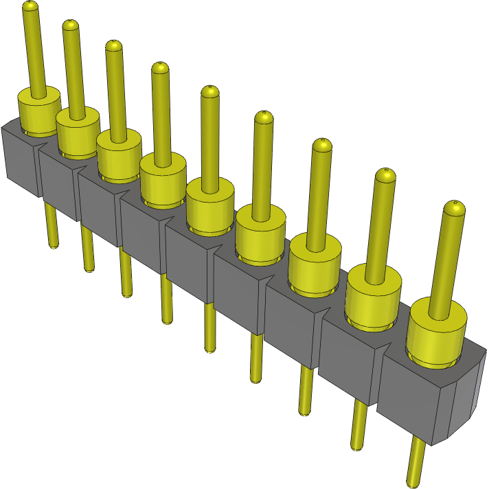 Samtec-TS-109-T-A 连接器插头及 PCB 插座 Conn Unshrouded Header HDR 9 POS 2.54mm Solder ST Top Entry Thru-Hole Tube
