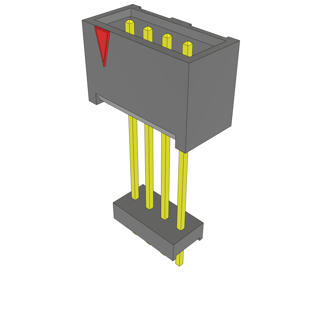 Samtec-ZSS-104-06-G-D-988 Connector Headers and PCB Receptacles Conn Elevated Shrouded Header (4 Sides) HDR 8 POS 2.54mm Solder ST Thru-Hole Layer