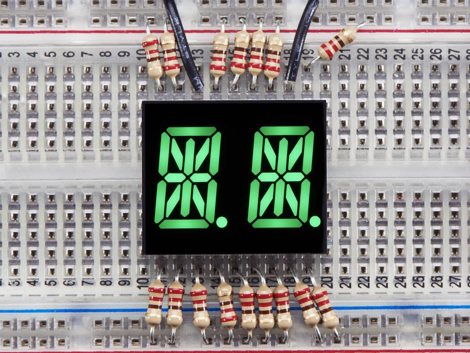 Adafruit Industries-2156 LED-Anzeigen, segmentiert Display Segmented Panel 14LED Green CC 18-Pin DIP Module