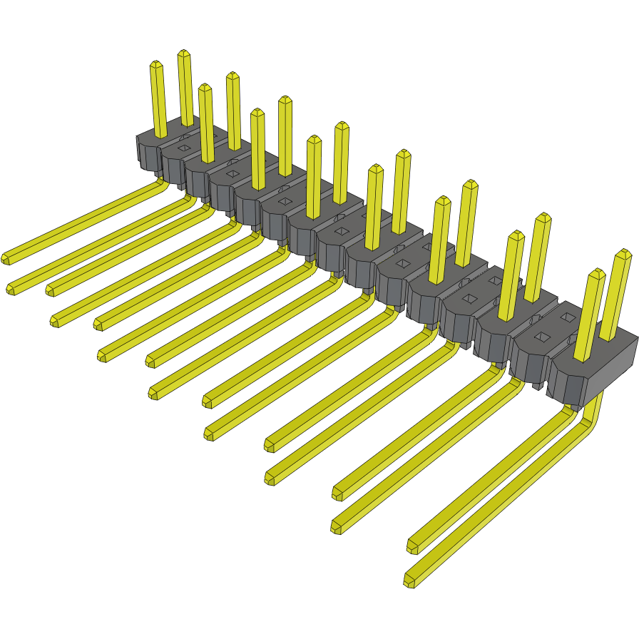 Samtec-TSW-208-11-T-D-RA Steckverbinderleisten und Leiterplattenbuchsen Conn Unshrouded Header HDR 16 POS 5.08mm Solder RA Side Entry Thru-Hole Bulk