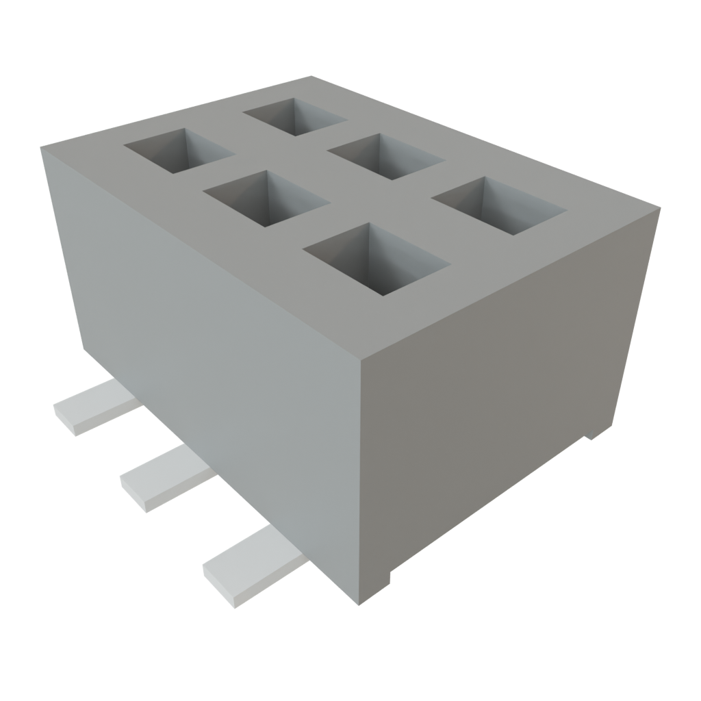 Samtec-CLP-103-02-F-D-BE Steckverbinderleisten und Leiterplattenbuchsen Conn Socket Strip SKT 6 POS 1.27mm Solder ST Bottom Entry SMD TIGER CLAW™ Bag