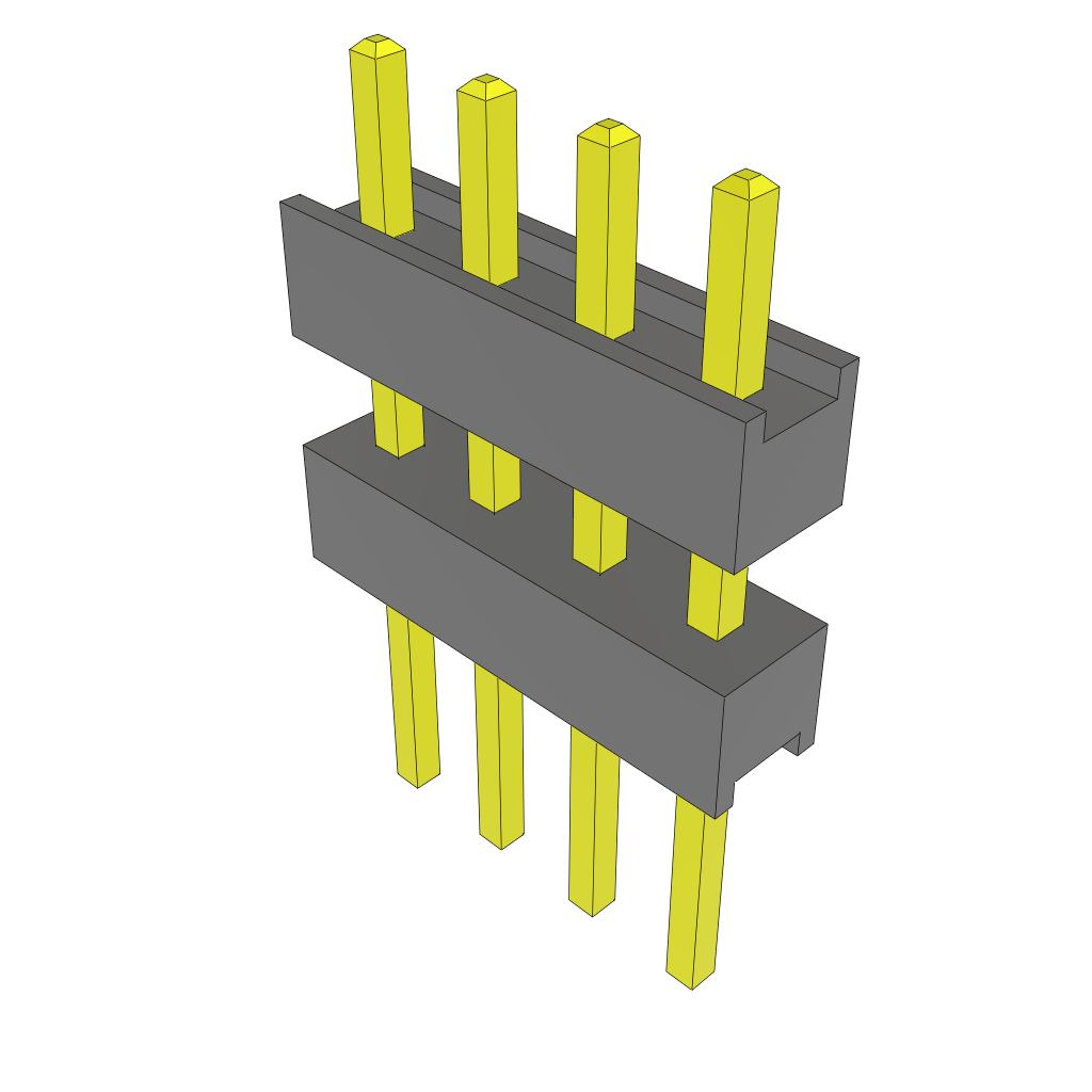 Samtec-ZW-04-15-G-S-290-230 Steckverbinderleisten und Leiterplattenbuchsen Conn Board Stacker HDR 4 POS 2.54mm Solder ST Top Entry Thru-Hole Bulk