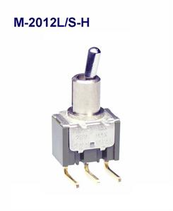 NKK Switches-M-2012L/S-H Switch Toggle Switch Toggle ON None ON SPDT Small Bat Lever PC Pins 0.1A 28VAC 28VDC 0.4VA PC Mount with Bracket