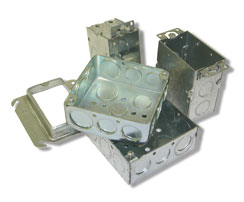 Thomas & Betts-G-600 Kabelzubehör Pre-galvanized steel gangable switch box, 3 Inch x 2 Inch x 2 Inch , 10 cuin and 1/2 Inch knockouts. For use with conduit