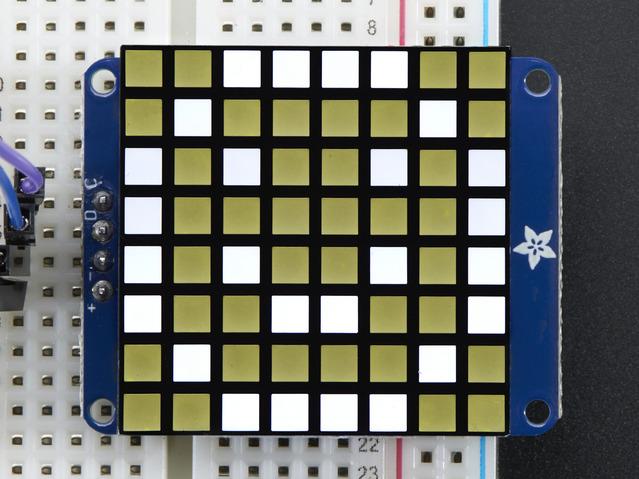 Adafruit Industries-1857 Development Kits and Tools Small 1.2" 8x8 Ultra Bright Square White LED Matrix + Backpack