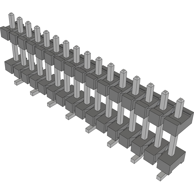 Samtec-JW-16-04-T-S-700-170-VS Cabezales del conector y receptáculos PCB Conn Board Stacker HDR 16 POS 3.96mm Solder ST Top Entry SMD Tube