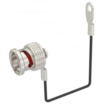 Radiall-R141805000 Steckverbinderzubehör Connector Accessories Cap and Cord Brass Black Chromate Over Nickel