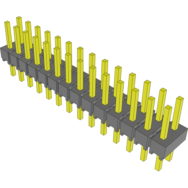 Samtec-MTSW-114-07-T-D-200 Steckverbinderleisten und Leiterplattenbuchsen Conn Unshrouded Header HDR 28 POS 2.54mm Solder ST Top Entry Thru-Hole Bulk