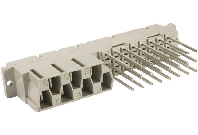 HARTING-09062312821 Steckverbinder, Mutterplatine Conn DIN 41612 F 7Power/24Signal POS 5.08mm Faston/Wire Wrap ST Cable Mount/Thru-Hole