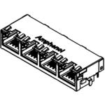 Conn Modular Jack F 8 POS 1.02mm Solder RA Thru-Hole 12 Terminal 1 Port Cat 5e Tray
