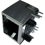 RJ45 Modular Jack, Shielded, Dip, Side Entry,LEDs