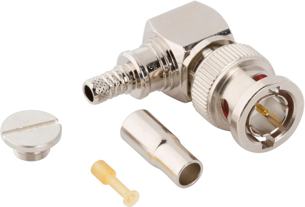 Amphenol RF-031-70544-12G 射频连接器 Conn BNC 0Hz to 18GHz 75Ohm Crimp RA Cable Mount PL Gold Bag