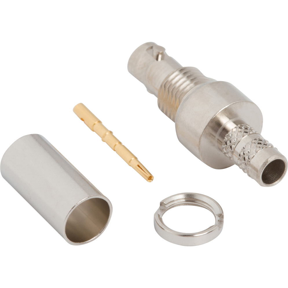 Amphenol RF-034-5063 RF-Steckverbinder Conn HD-BNC 0Hz to 6GHz 50Ohm Crimp ST Panel Mount F Gold Bag