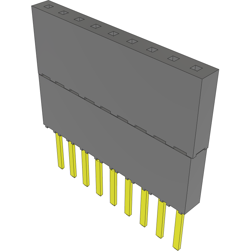 Samtec-ESW-109-34-G-S-LL Steckverbinderleisten und Leiterplattenbuchsen Conn Elevated Socket SKT 9 POS 2.54mm Solder ST Top Entry Thru-Hole Tube