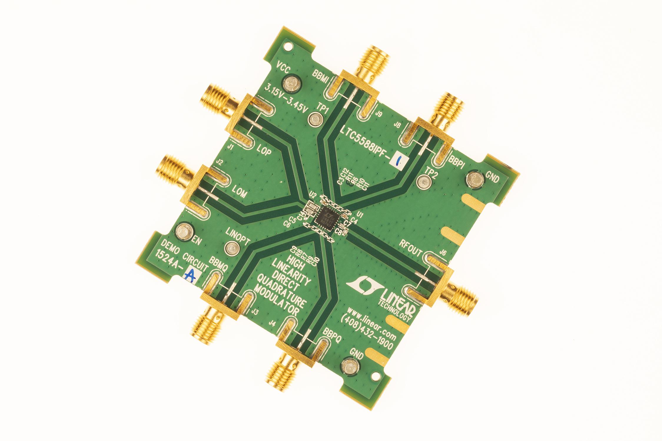 Analog Devices-DC1524A-A RF/Drahtlos-Entwicklungsplatinen und Kits LTC5588-1, 6GHz Ultrahigh OIP3 Quadrature Modulator