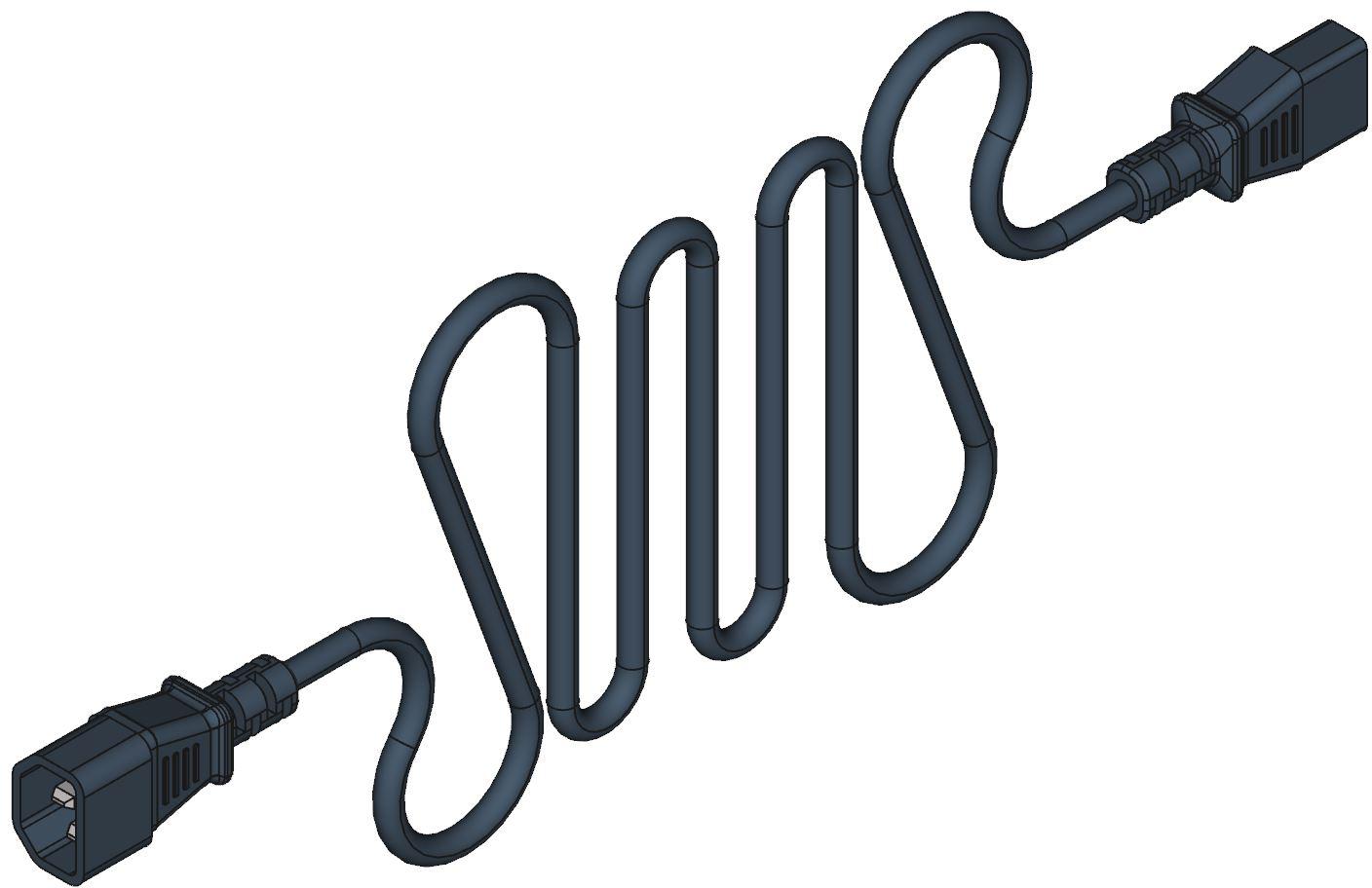 Hammond Manufacturing-1581C6IEC Cable Assembly AC Power Cable Assembly 1.828m C13 to C14 3 to 3 POS F-M 18AWG