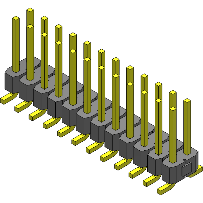 Samtec-TSM-112-02-S-DV 连接器插头及 PCB 插座 Conn Unshrouded Header HDR 24 POS 2.54mm Solder ST Top Entry SMD Tube