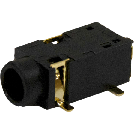 Switchcraft-35RASMT4BHNTRX Connector Audio and Video Conn 3.5MM Stereo Jack F 3 POS Solder RA SMD 5 Terminal 1 Port T/R