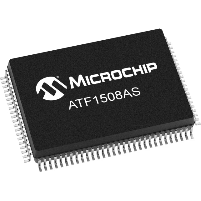 Microchip Technology-ATF1508AS-10QU100 Complex Programmable Logic Devices - CPLDs CPLD ATF1500Family 3KGates 128Macro Cells 100MHz 5V 100-Pin PQFP Tray