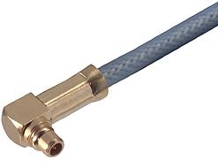 HUBER+SUHNER-16_MMCX-50-2-4/111_OE RF-Steckverbinder Conn MMCX 0Hz to 6GHz 50Ohm Solder RA Cable Mount PL Gold Over Nickel Single