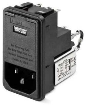 Schaffner-FN372-2-21 Spannungsversorgungseingangsmodule Power Entry Module Filtered M 3 POS 250VACVAC 2A Fuse ST 1 Port