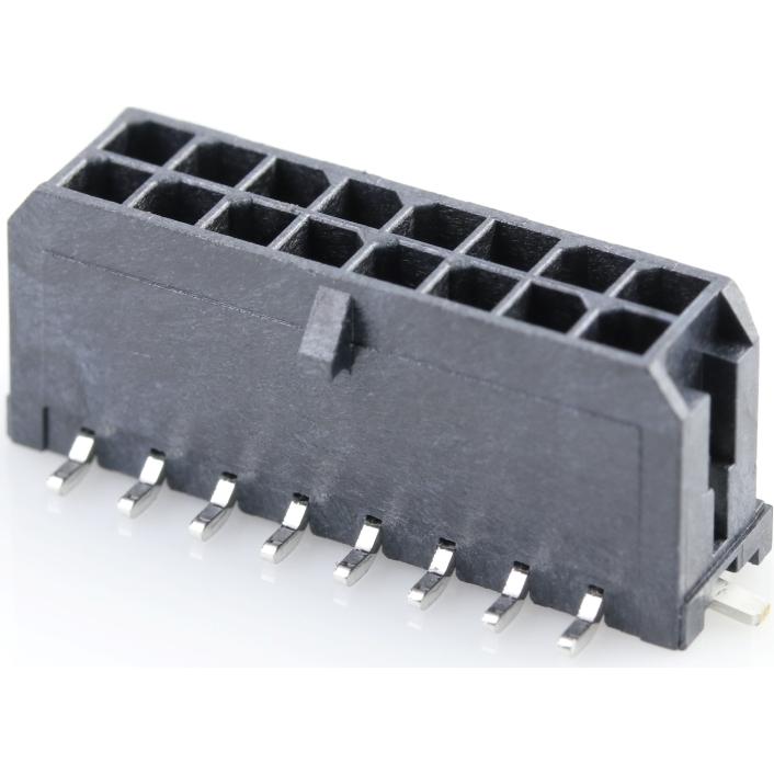 Molex-0430451618 Steckverbinderleisten und Leiterplattenbuchsen Conn Wire to Board HDR 16Power POS 3mm Solder ST Top Entry SMD Micro-Fit 3.0 T/R