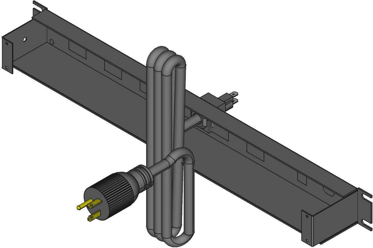 Hammond Manufacturing-1589H6F1BKRF Stromverteilungseinheit PDU Basic/Switched 125V 20A Horizontal Rack Mount