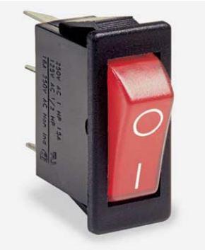 Bulgin Limited-C5503ALBR2 Switch Rocker Switch Rocker ON OFF SPST Quick Connect Curved Rocker 20A 250VAC 28VDC 745.7VA