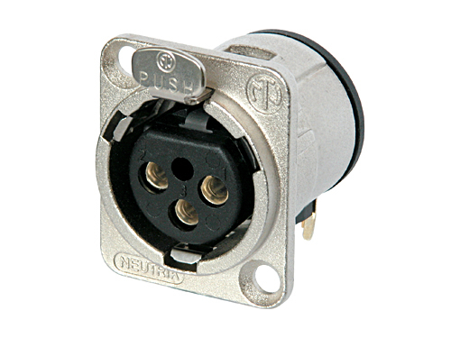 Neutrik Group-NC3FD-H Connector Audio and Video Conn XLR Connector F 3 POS Solder RA Thru-Hole 3 Terminal 1 Port