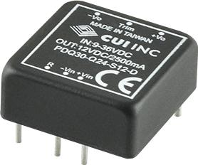 CUI Inc-PDQ30-Q48-D12-D Convertidor de CC a CC y módulo del regulador de conmutación Module DC-DC 48VIN 2-OUT -12V/12V 1.25A/-1.25A 30W 6-Pin DIP